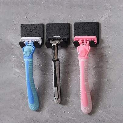 2/3/5pcs Wall Mounted Shaver Storage Rack, Wall Mounted Key Hanger, Free Punching Wall Hook, Multifunctional Hook For Household Bathroom Kitchen Room, Bathroom Accessories