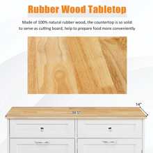 Costway Wooden Kitchen Trash Cabinet Tilt Out Bin Holder w/ Drawer & Storage Shelf - White - View 6