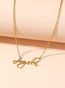 1 Miếng Thép không gỉ Tiếng Anh Tên Tên Của phụ nữ Vòng cổ mặt dây chuyền Thích hợp Đối với Ngày đêm Mặc Cặp đôi Món quà - Vàng - Xem 2