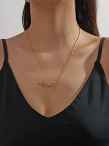 1 Miếng Thép không gỉ Tiếng Anh Tên Tên Của phụ nữ Vòng cổ mặt dây chuyền Thích hợp Đối với Ngày đêm Mặc Cặp đôi Món quà - Vàng - Xem 6