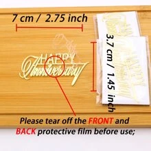 3件套金色镜面亚克力蛋糕装饰插牌，适合派对、圣诞节等场合 - 金色 - 查看 2