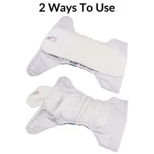 Littles & Bloomz 3pcs Baby One Size Reusable Nappy Washable Pocket Cloth Diaper Adjustable 0-3 Years 3-15 KGS - Multicolor - View 6