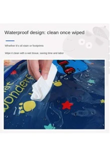 Car Seat Back Protector Kick Mats For Kids, Waterproof & Stain Resistant, Cartoon Pattern, Backseat Organizer Pocket Included - Blue - View 4