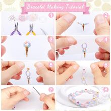 1000pcs 2/3/4mm Glass Seed Beads Jewelry Making Kit, Macaron Small Beads Pony Beads for Bracelets Necklace Ring Making