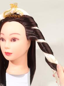 1个免加热卷发棒发带，免加热卷发器，无需加热即可卷出卷发，配有发夹和发圈，睡眠卷发丝带发卷。（杏色），卷发器，免加热卷发，卷发器，美发产品及配件，适用于理发店、美容院、返校季，卷发器，卷发梳，卷发棒，卷发产品