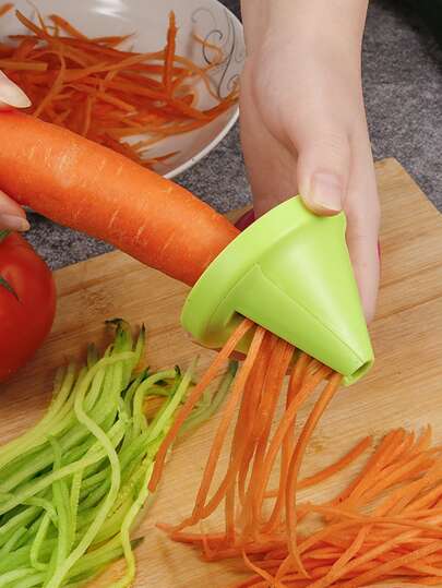1入組多功能綠色蔬菜切片器螺旋刨絲器快合適的適用於家用的廚房
