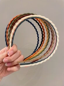 10 sztuk damskich obręczy do włosów z zębami do mycia twarzy, zwięzły wzór fali opaski na głowę, uniwersalne akcesoria do włosów na co dzień, opaska na włosy, opaski na głowę z obręczą do włosów