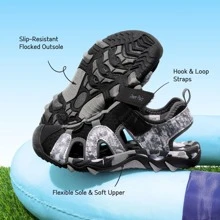 Boys Girls Summer Outdoor Athletic Sport Sandals Toddler/Little Kid/Big Kid - 黑色 - 查看 5