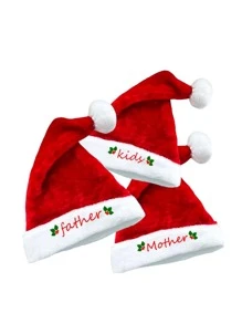 1頂絨毛聖誕帽,短毛,高端家庭聖誕裝飾用品