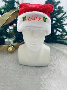 1頂絨毛聖誕帽,短毛,高端家庭聖誕裝飾用品