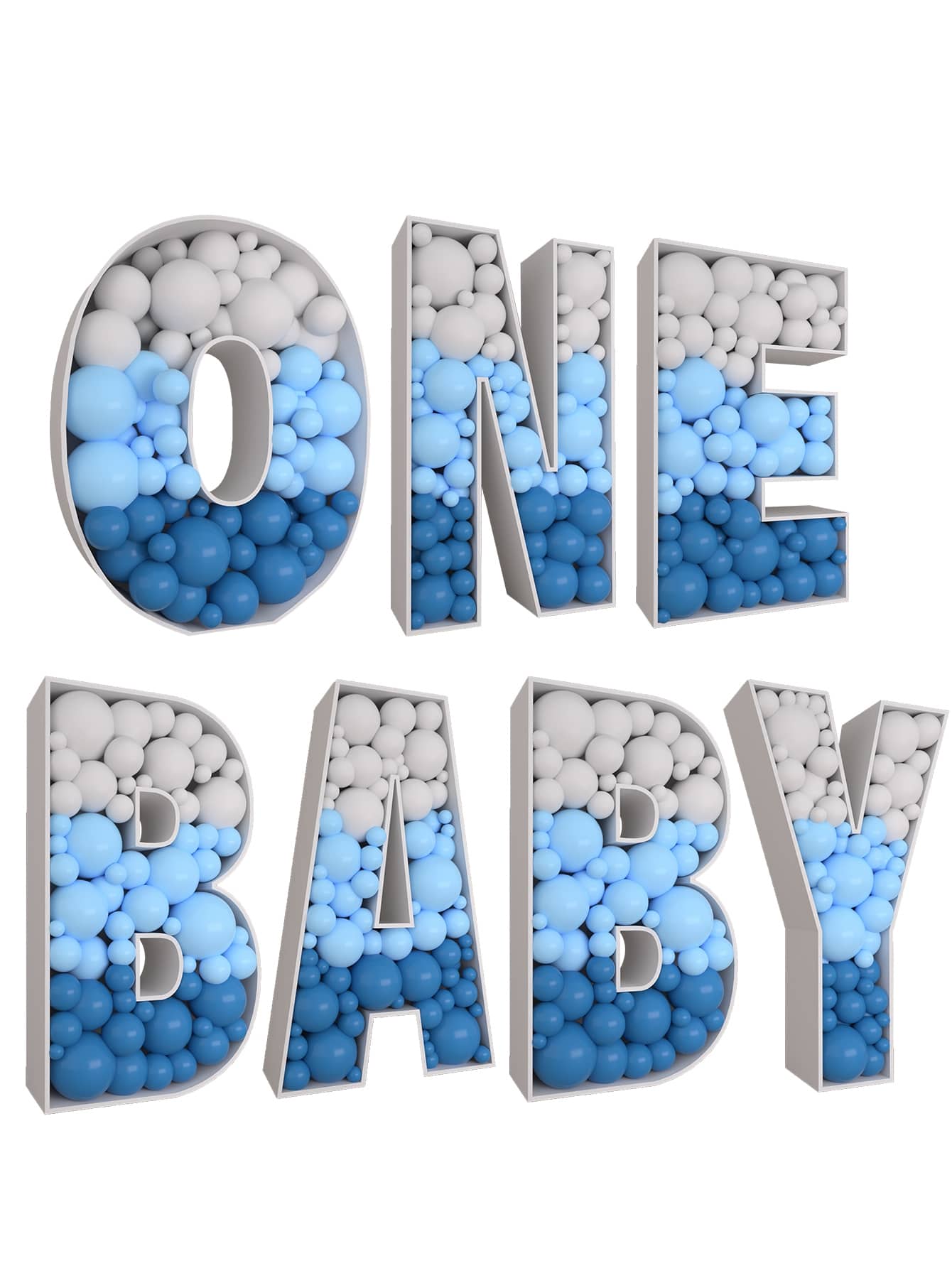 1pc PS Balloon Storage Box, Modern Letter Shaped Balloon Box For Party - White - View 1