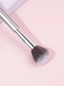 1 件奢华银色木柄多功能柔软腮红/粉底化妆刷，适合初学者，化妆工具 - 銀色 - 查看 6