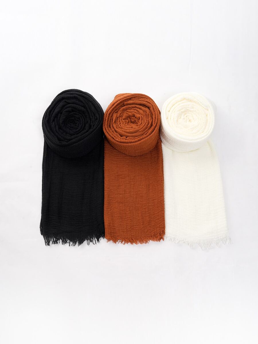 1 pieza Pañuelo unicolor arruga - Multicolor - Ver 1