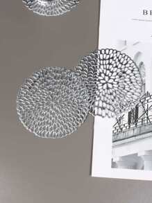 6-30pcs/Set Hollow PVC Small Water Drop Cup Mats, Tabletop Non-Slip Coasters For Holiday, Wedding, Daily Dining Decor - Silver - View 2