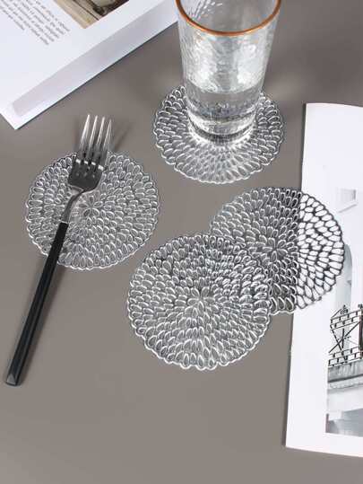 6-30 件/套镂空 PVC 小水滴杯垫，桌面防滑杯垫，适用于节日、婚礼、日常餐饮装饰