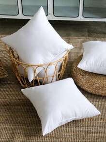 1 件白色聚酯纤维填充枕垫，45x45 厘米，多种尺寸，适用于沙发、床或靠背、床上用品、枕芯、床用枕头、家居 - 白色 - 查看 1
