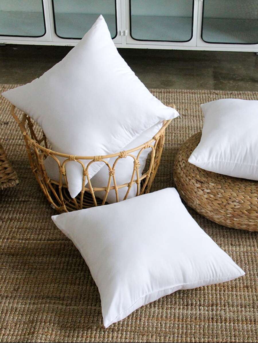 1 件白色聚酯纤维填充枕垫，45x45 厘米，多种尺寸，适用于沙发、床或靠背、床上用品、枕芯、床用枕头、家居 - 白色 - 查看 1