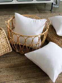 1 件白色聚酯纤维填充枕垫，45x45 厘米，多种尺寸，适用于沙发、床或靠背、床上用品、枕芯、床用枕头、家居 - 白色 - 查看 2