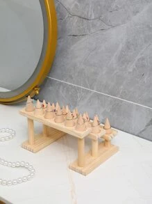 1 Miếng Đơn giản Gỗ Hình nón Hình dạng Đồ trang sức Trưng bày Đối với phụ nữ Đối với Nhẫn Lưu trữ - Màu vàng - Xem 8