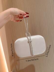 Moonlit EveBag Long lanh lấp lánh, Sáng bóng quyến rũ, Thanh lịch, Tinh tế Túi ly hợp thời trang hình hộp được trang trí bằng kim cương giả cho túi đựng bữa tối, Túi buổi tối cho cô gái dự tiệc, phụ nữ, dành cho nữ Hoàn hảo cho bữa tiệc, đám cưới, vũ hội, bữa tối/tiệc, cho món quà tốt nhất cho Phụ nữ - Bạc - Xem 8