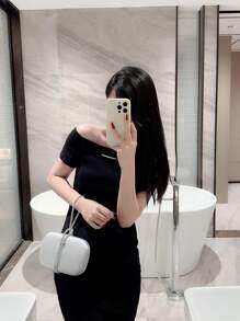 Moonlit EveBag Long lanh lấp lánh, Sáng bóng quyến rũ, Thanh lịch, Tinh tế Túi ly hợp thời trang hình hộp được trang trí bằng kim cương giả cho túi đựng bữa tối, Túi buổi tối cho cô gái dự tiệc, phụ nữ, dành cho nữ Hoàn hảo cho bữa tiệc, đám cưới, vũ hội, bữa tối/tiệc, cho món quà tốt nhất cho Phụ nữ - Bạc - Xem 9