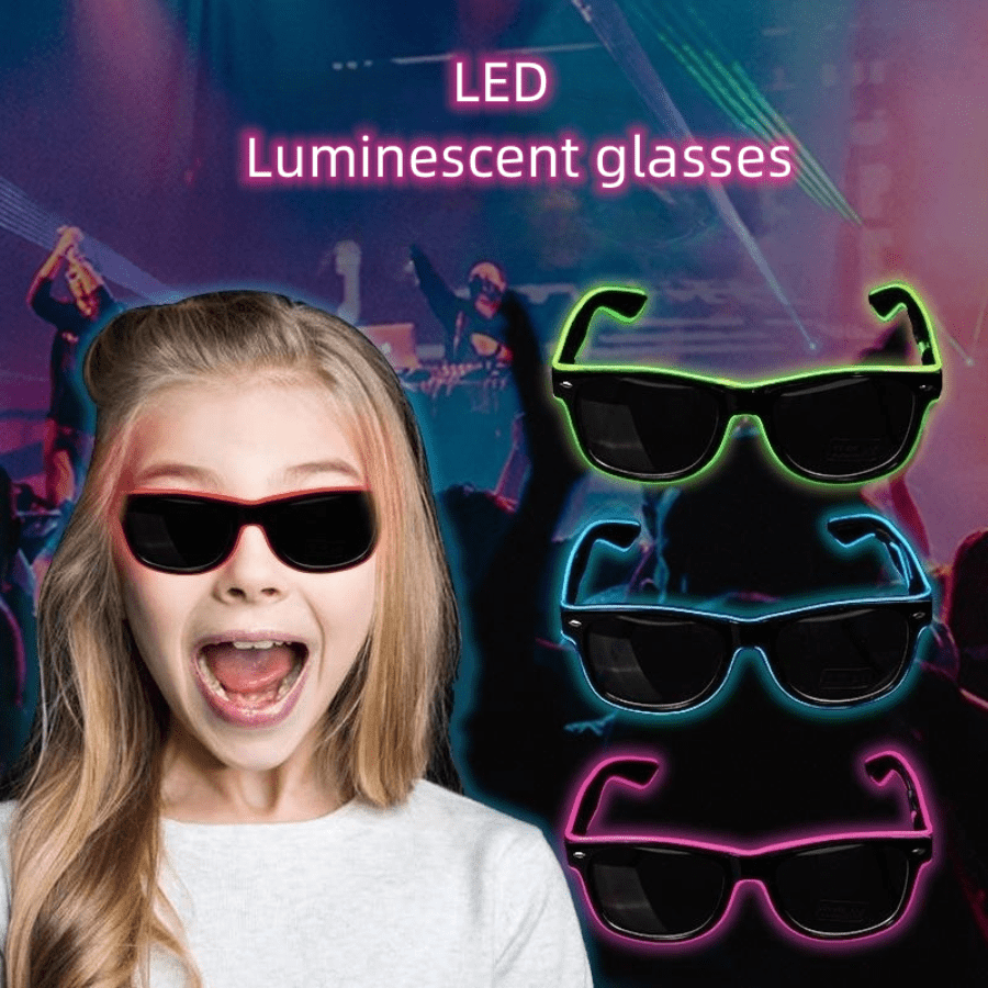 [1 Pair] Led Light Up Glasses, Cool Luminous Eyeglasses For Atmosphere ...