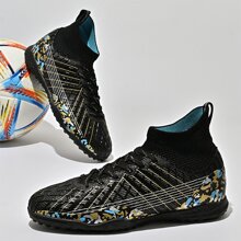 高筒足球鞋,適合運動場地,男士款 - 黑色 - 查看 5