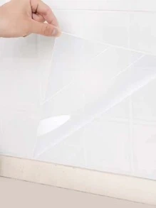 1pc/Kitchen Oil-Proof, High Temperature Resistant Sticker, Transparent Tile Wall Sticker, Waterproof And Moisture-Proof, Self-Adhesive, Kitchen Decoration Tool, Stickers, Wall Decal, Vinyl Decal For Home Decorations, Spring Decoration Items Refresh Your Home, Rama Decoration Stickers Gifts Birthday Graduation