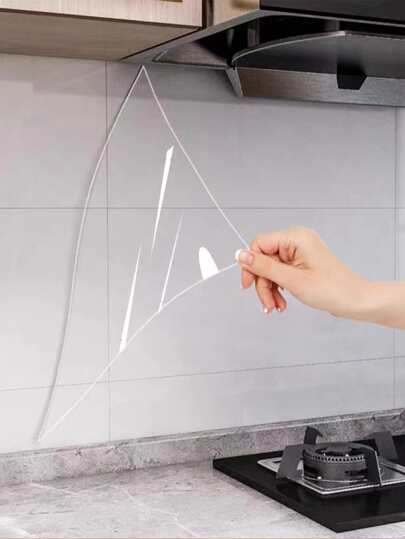 1 peça/Adesivo de cozinha à prova de óleo, resistente a altas temperaturas, adesivo de parede transparente para azulejos, à prova d'água e umidade, autoadesivo, ferramenta de decoração de cozinha, adesivos, decalque de parede, decalque de vinil para decoração de casa, itens de decoração de primavera para renovar sua casa, adesivos de decoração Rama, presentes de aniversário e formatura