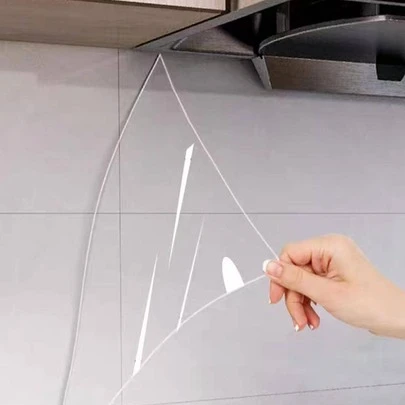 1 件/厨房防油、耐高温贴纸、透明瓷砖墙贴、防水防潮、自粘、厨房装饰工具、贴纸、墙贴花、家居装饰乙烯基贴花、春季装饰物品让您的家焕然一新、拉玛装饰贴纸礼物生日毕业