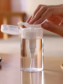 1PC Push Down Empty Pump Dispenser Bottle For Nail Polish And Makeup Remover Portable Empty Plastic Travel Bottle Liquid Clear Press Pumping Dispenser Container Storage Tool 100ML/150ML - Clear - View 1