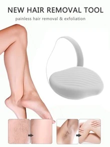 1 pieza Herramienta de depilación sin dolor, de vidrio, que se puede usar repetidamente, para remover el vello - Blanco - Ver 2