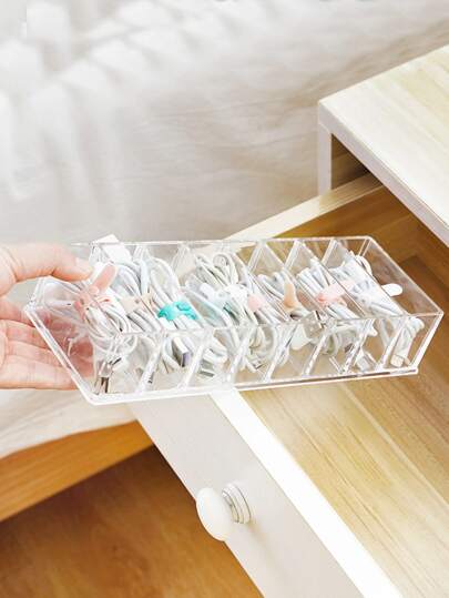 透明亞克力收納盒帶8隔間,收納盒適用於首飾類,文具展示架