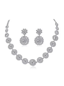 3peças Conjunto de joias Decoração de strass
