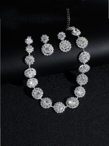 3peças Conjunto de joias Decoração de strass