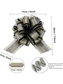 5 Pieces Pull Bow Gift Wrapping Pull Bow Ribbon Pull Bows For Christmas Wedding Baskets Valentine's Day Bows Multicolor Ribbon Bow For Gift Wrapping, 6 Inches Diameter,Christmas - Multicolor - View 6