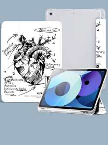 Étui Motif Cœur Humain Compatible avec iPad 10,2 pouces 2021/2020 iPad 9e/8e Génération, Compatible avec Huawei Matepad 10.4/Housse de Tablette, Avec Porte-Stylet, Prend en Charge l'Activation/Veille Automatique - Multicolore - Voir 3