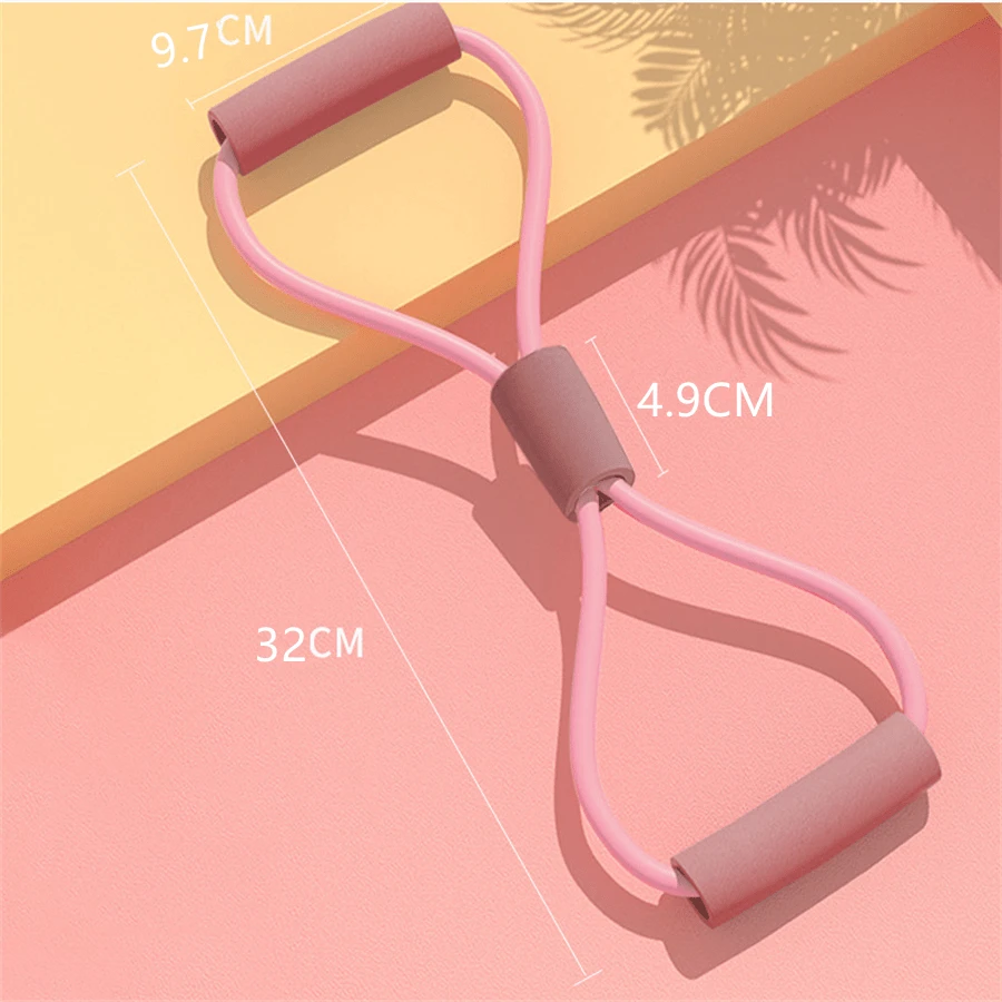 瑜伽人像8阻力帶,彈性拉繩索訓練器材適用於後鍛煉,女性健身