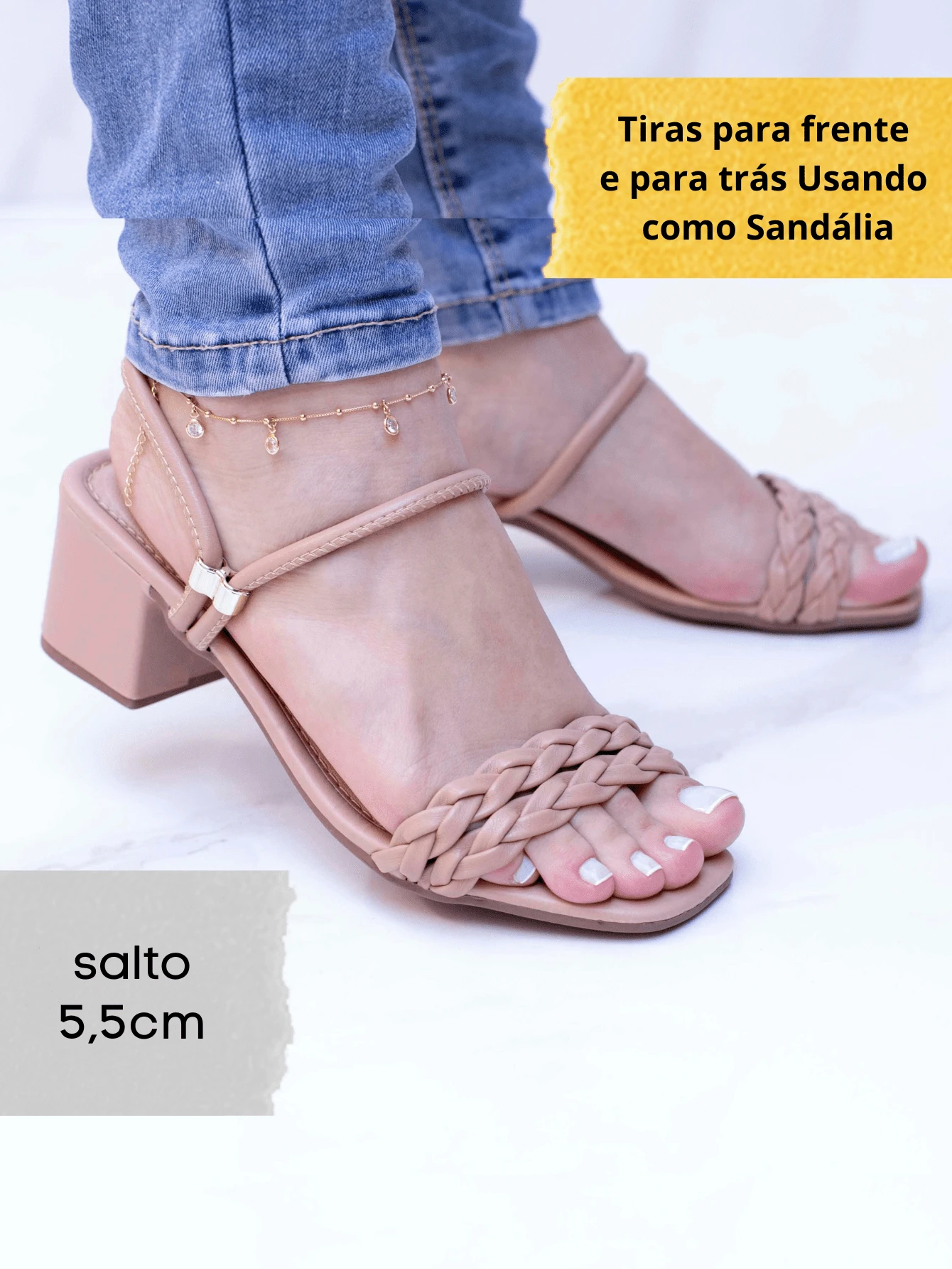 Women Heeled Sandals - Beige - View 1