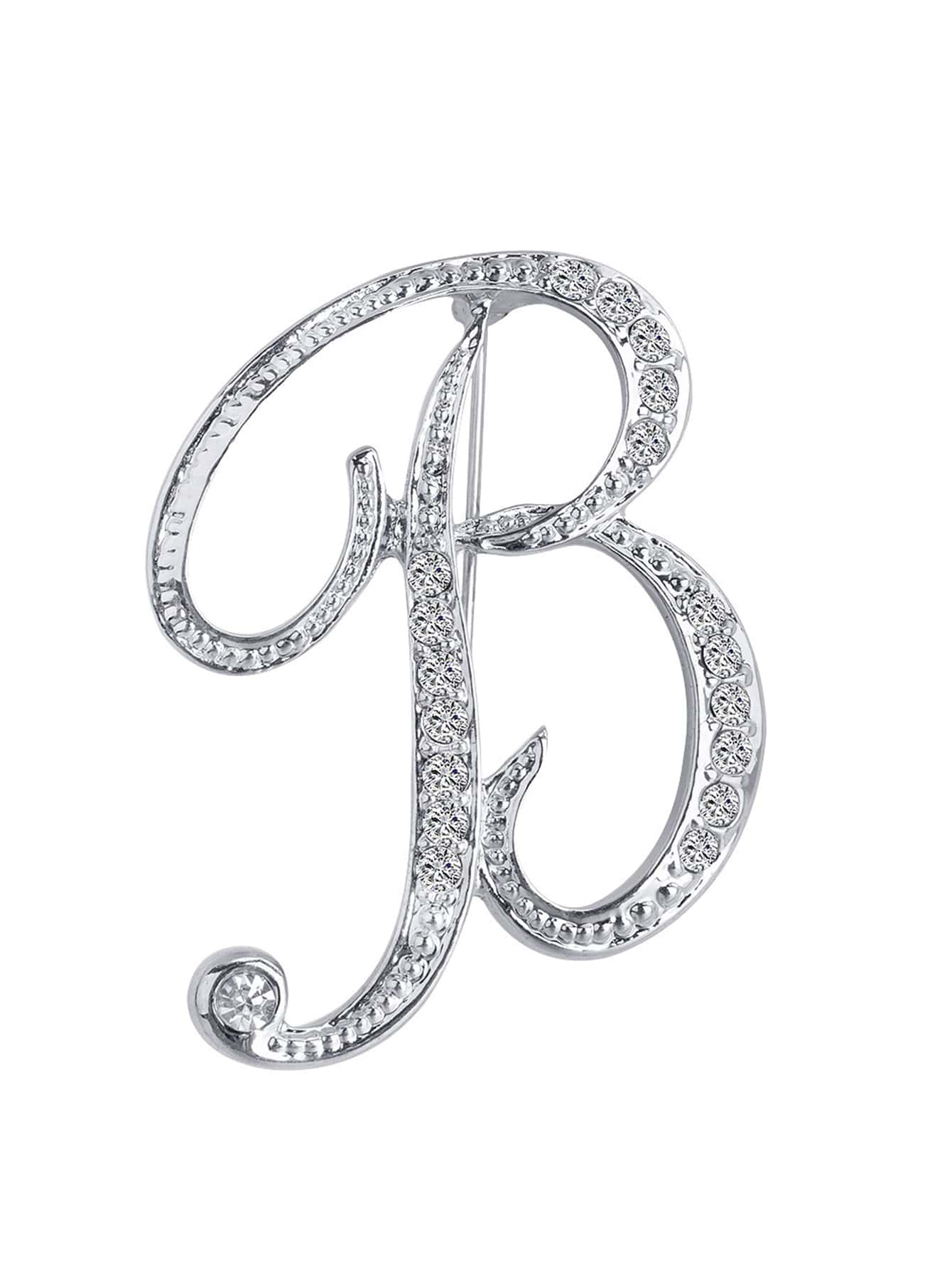 1 pieza inglés en forma de letra ropa Accesorio Broche - Plateado - Ver 1