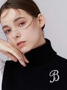 1 pieza inglés en forma de letra ropa Accesorio Broche - Plateado - Ver 3