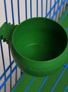 1 bát nhựa đựng thức ăn cho chim trong nhà - màu xanh lá - Xem 4