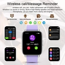 2023新款智能手錶適合男士女性健身BT智能手錶適用於安卓手機iPhone防水跑步運動數字手錶血壓心率檢測睡跟踪器 - 紫色 - 查看 3