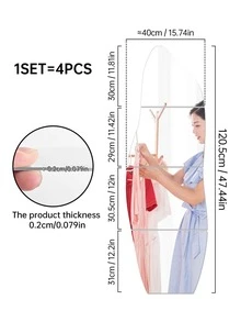 Bộ 4 miếng dán tường hình gương đặc biệt bằng bạc kết hợp trang trí Giáng sinh, phiên bản dày 2mm, kích thước kết hợp ≈120,5cm*40cm/47,44*15,74in, miếng dán tường gương acrylic, thích hợp cho phòng khách, phòng ngủ, nhà bếp và phòng tắm, trang trí tường, trang trí phòng, gương treo tường, gương cho phòng, trang trí nhà, trang trí phòng tắm, trang trí phòng khách, trang trí nhà, quà tặng năm mới - Bạc - Xem 3