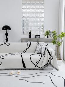 Abstract Line Pattern Sofa Cushion Anti-slip Chair Pad Cover, All Seasons - Multicolor - View 4