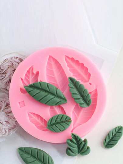 1pc Silicone Mold For Diy Aromatherapy Candles, Gypsum, Handmade Soap - 6 Holes Leaf Shaped Decoration