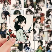 54pcs Retro Cô gái Chân dung Viết tháu Hình dán Đối với Retro Viết nhật ký , Học tập , Du lịch , Buổi tiệc Đồ trang trí - Nhiều màu - Xem 3
