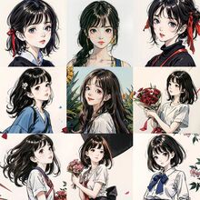 54pcs Retro Cô gái Chân dung Viết tháu Hình dán Đối với Retro Viết nhật ký , Học tập , Du lịch , Buổi tiệc Đồ trang trí - Nhiều màu - Xem 2