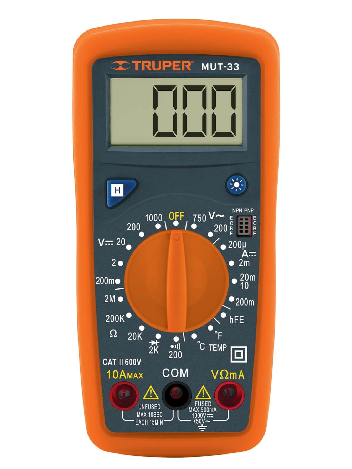 Multímetro Digital Prof. 500 V Truper MUT-33 - Naranja - Ver 1