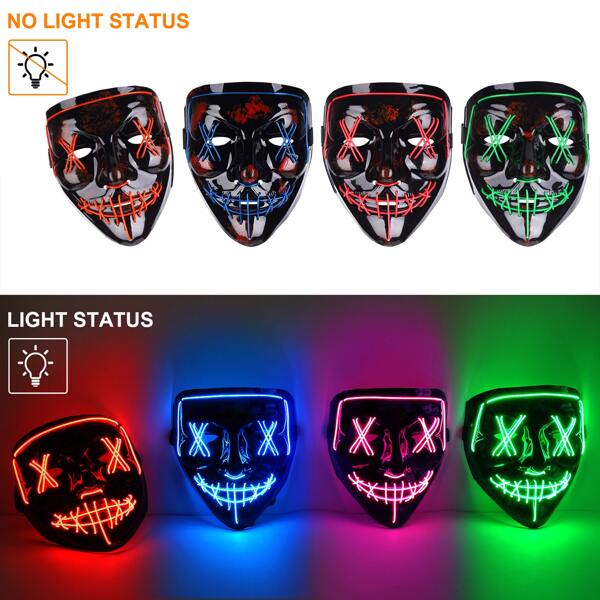 4 Pack Halloween LED Mask Scary Mask LED Purge Mask LED Light Up Mask
